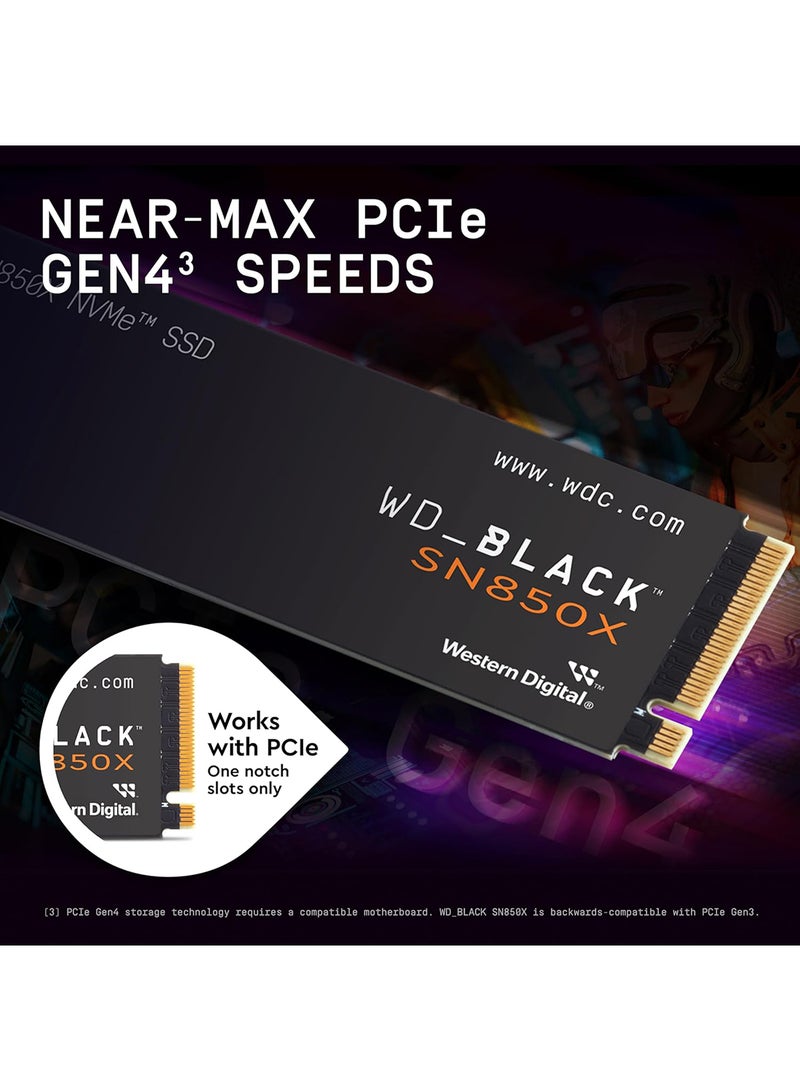 WD 4TB BLACK SN850X NVMe PCIe 4.0 Gaming Internal SSD, Up to 7300 MB/s Sequential Read & 6600 MB/s Write Speeds, M.2 2280, 1.75 Million Hours MTTF, 2400TB Endurance | WDS400T2X0E 4 TB - Image 4