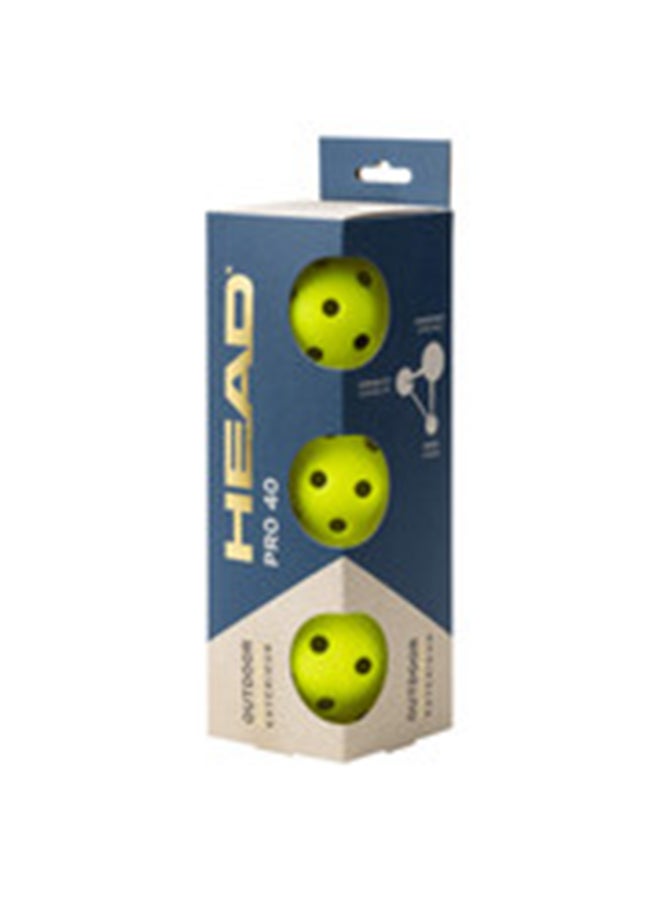 HEAD Pro 40 Pickleball Balls - Pack of 3 Outdoor Balls - Image 1