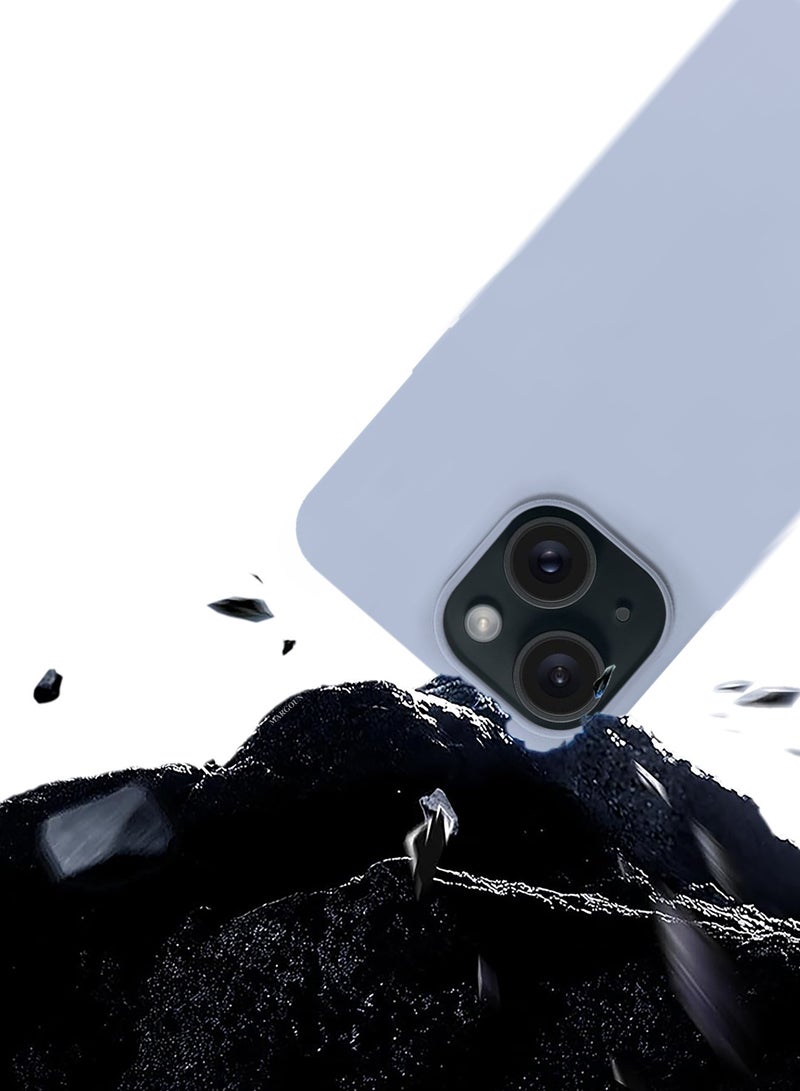 MARGOUN Silicone Case Cover for Apple iPhone 15 Plus, Slim Protective Cover with Microfiber Lining, Drop Protection - Cement - Image 4