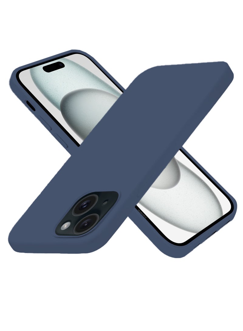 MARGOUN Silicone Case Cover for Apple iPhone 15 Plus, Slim Protective Cover with Microfiber Lining, Drop Protection - Dark Purple - Image 2