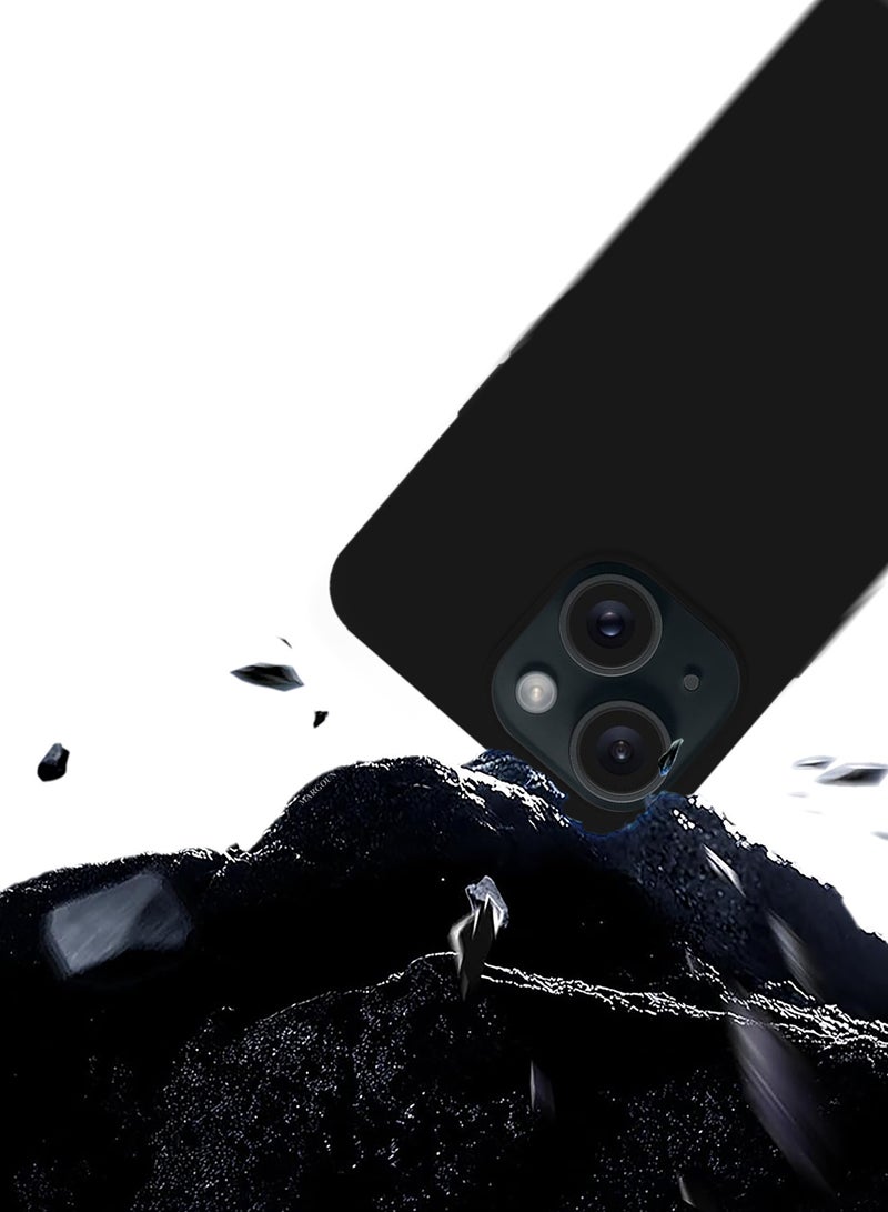 مارجون Silicone Case Cover for Apple iPhone 14 Plus, Slim Protective Cover with Microfiber Lining, Drop Protection - Black - Image 4