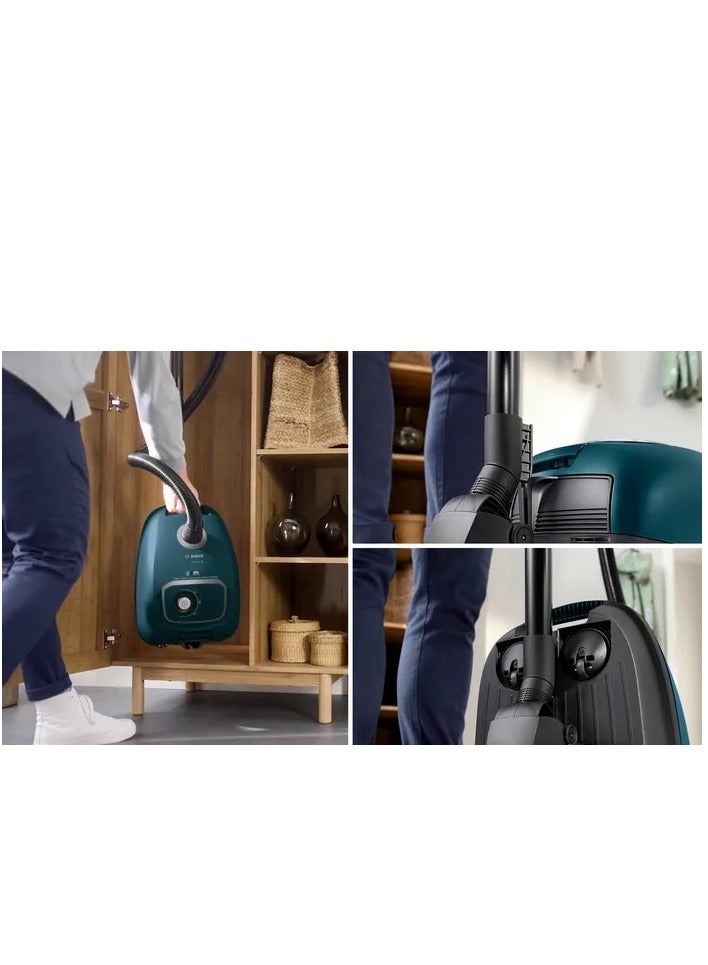 بوش Series 4 Bagged Vacuum Cleaner Powerful Motor High Suction Power Allergy Friendly - 4 L 2000 W BGL41WFAMP Deep Petrol - Image 3