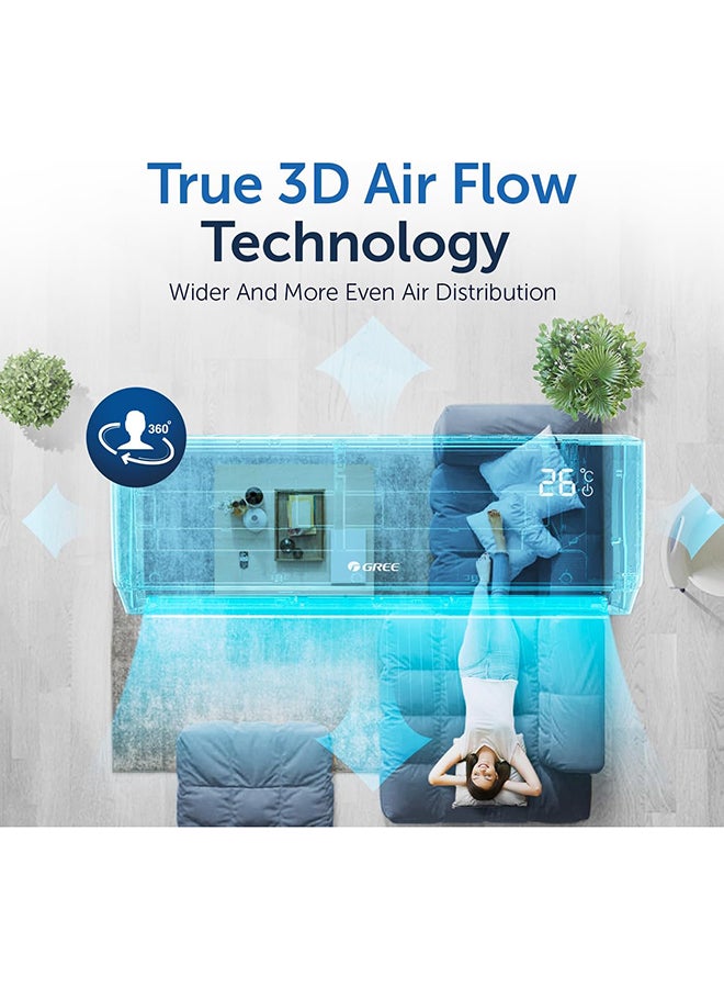 Gree 3.0 Ton Split Air Conditioner with Scroll Compressor | R410A | 3D Air Flow | Turbo Mode | I-Feel Function | Gold Fin |  5 Years Full Warranty + 5 Years Spare Parts LOMO-S36C3 White - Image 3