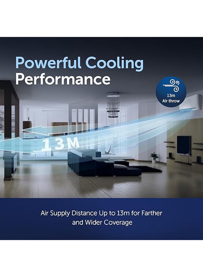 Gree 1.0 Ton Split Air Conditioner with Rotary Compressor | 3D Air Flow | WIFI | Turbo Mode | I-Feel Function | Gold Fin |  5 Years Full Warranty + 5 Years Spare Parts PULAR-R12C3 White - Image 2