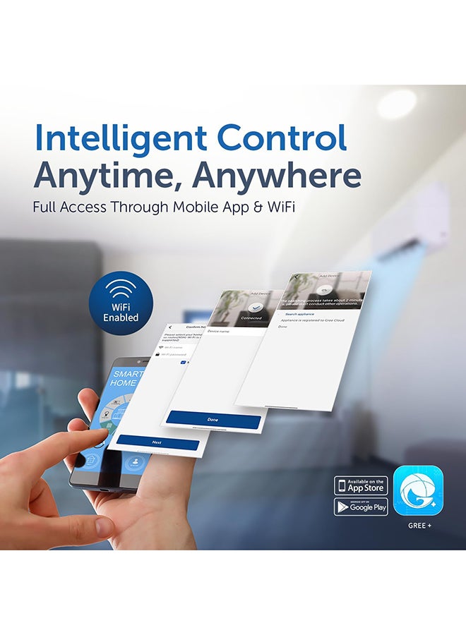 Gree Split Air Conditioner | 3.0 Ton | Inverter Compressor | R410A | WiFi App Control | 3D Air Flow | Turbo Mode | 5 Years Full Warranty + 5 Years Spare Parts iCHARMO-36C3 White - Image 4