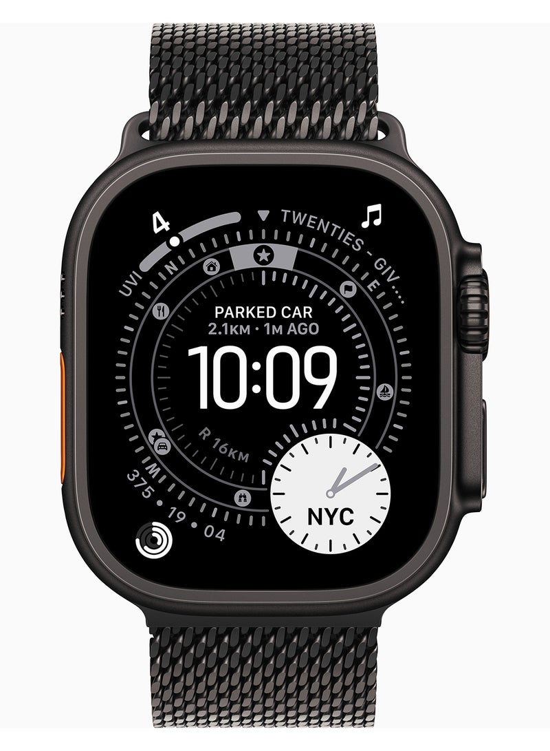 Apple Watch Ultra 3 GPS + Cellular 49mm Black Titanium Case With Black Titanium Milanese Loop - Medium - Image 2