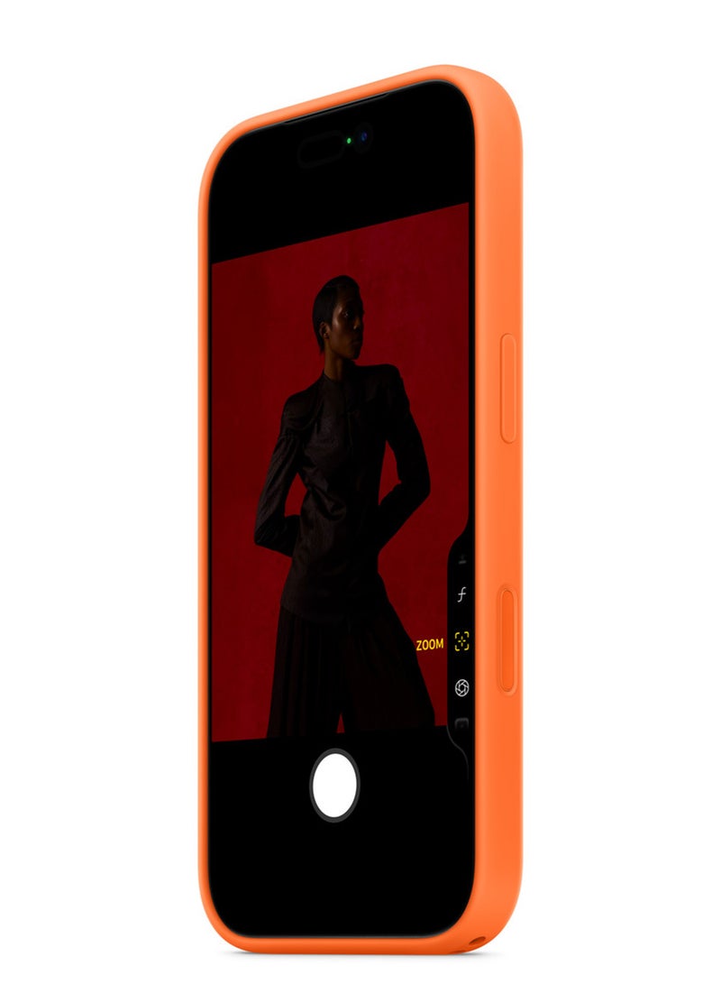 ابل  iPhone 17 Pro Silicone Case with MagSafe – Orange - Image 4