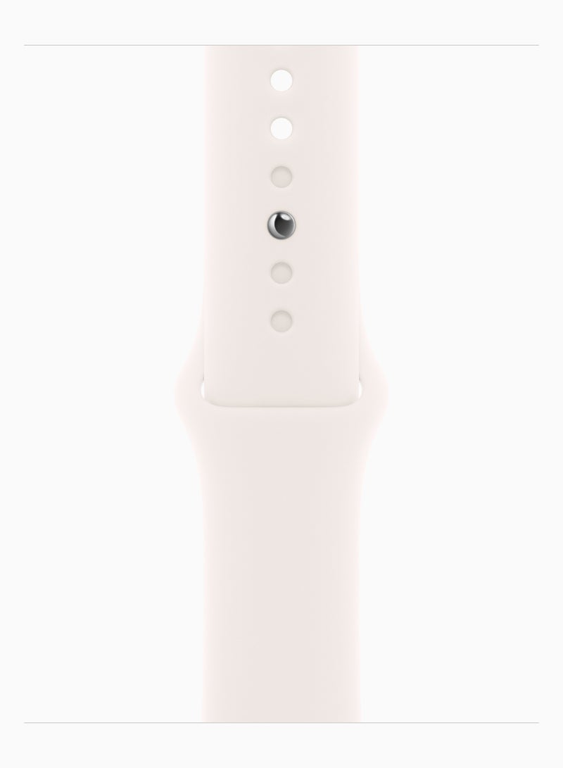 Apple Watch Series 11 GPS + Cellular 42mm (TDRA Version) Gold Titanium Case With Light Blush Sport Band - M/L - Image 3