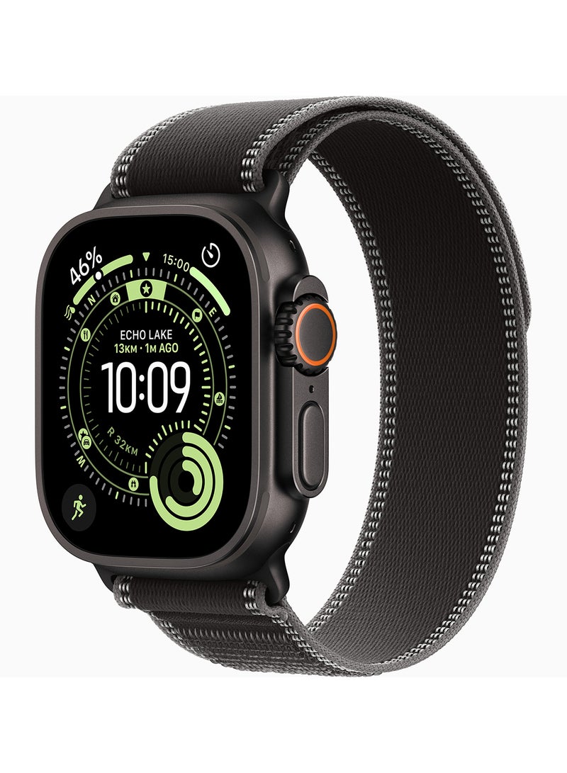 Apple Watch Ultra 3 GPS + Cellular 49mm Black Titanium Case With Black/Charcoal Trail Loop - S/M - Image 1