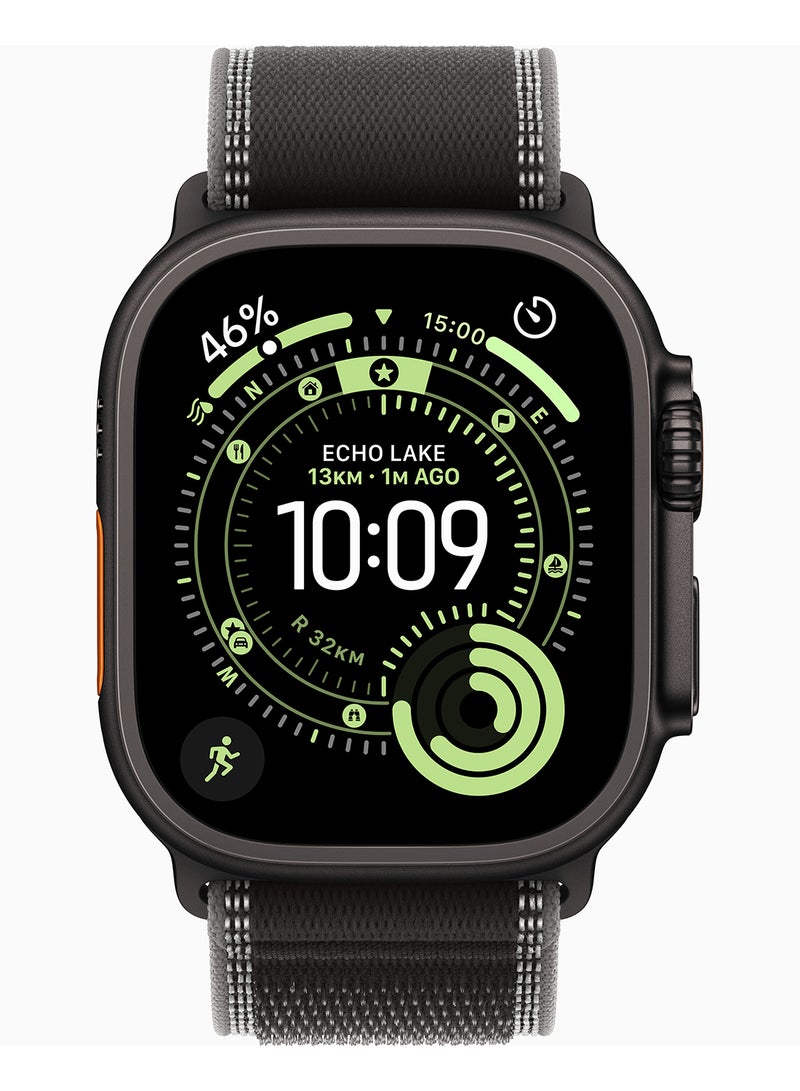 Apple Watch Ultra 3 GPS + Cellular 49mm Black Titanium Case With Black/Charcoal Trail Loop - S/M - Image 2
