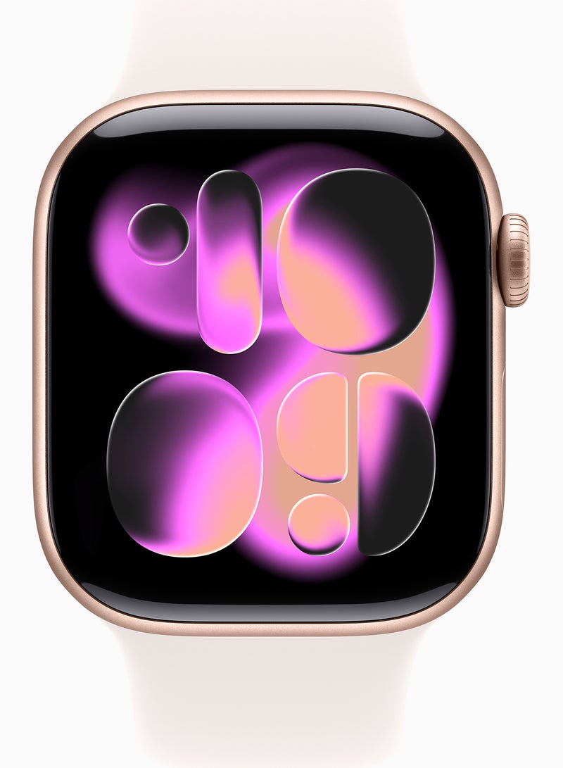 Apple Watch Series 11 GPS + Cellular 42mm Rose Gold Aluminium Case With Light Blush Sport Band - S/M - Image 2