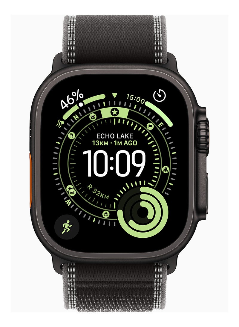 Apple Watch Ultra 3 GPS + Cellular 49mm Black Titanium Case With Black/Charcoal Trail Loop - M/L - Image 2