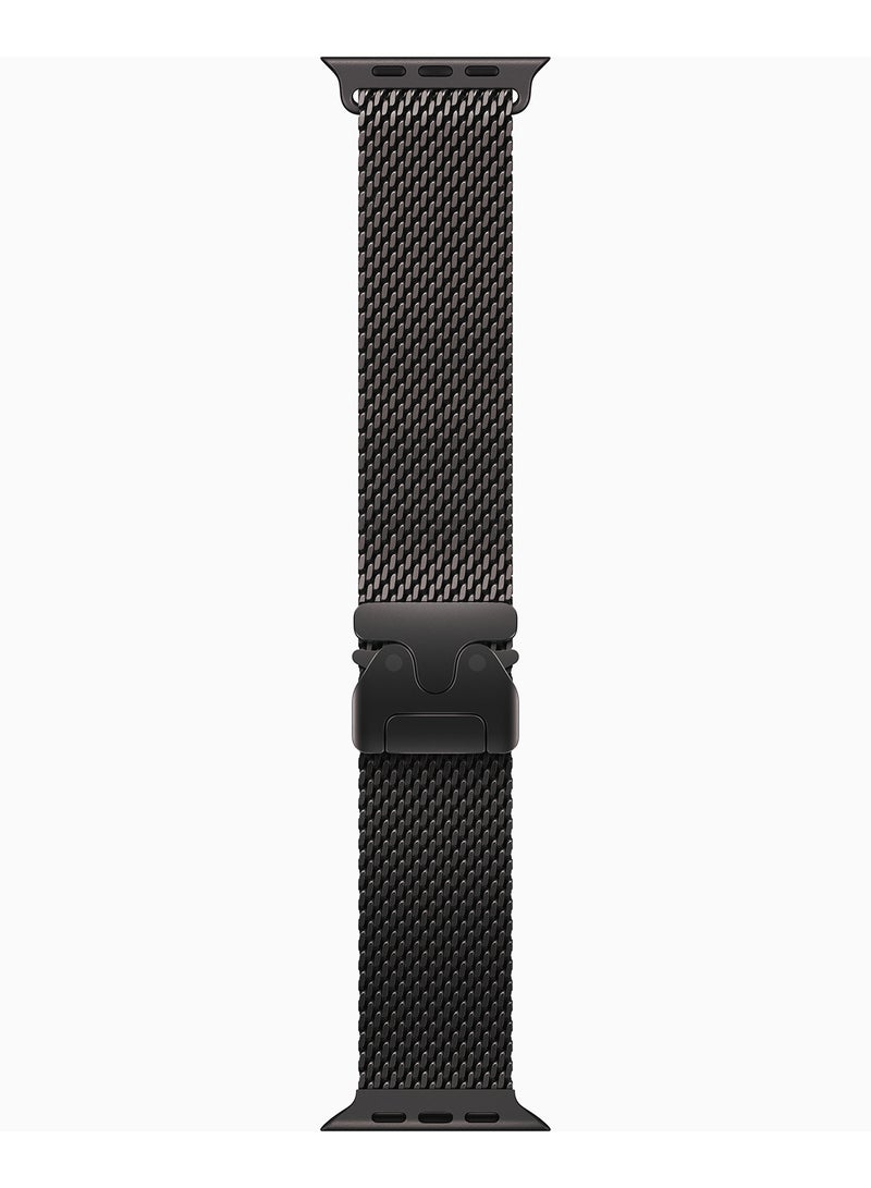 ابل  Apple Watch Ultra 3 GPS + Cellular 49mm (TDRA Version) Black Titanium Case With Black Titanium Milanese Loop - Small - Image 3