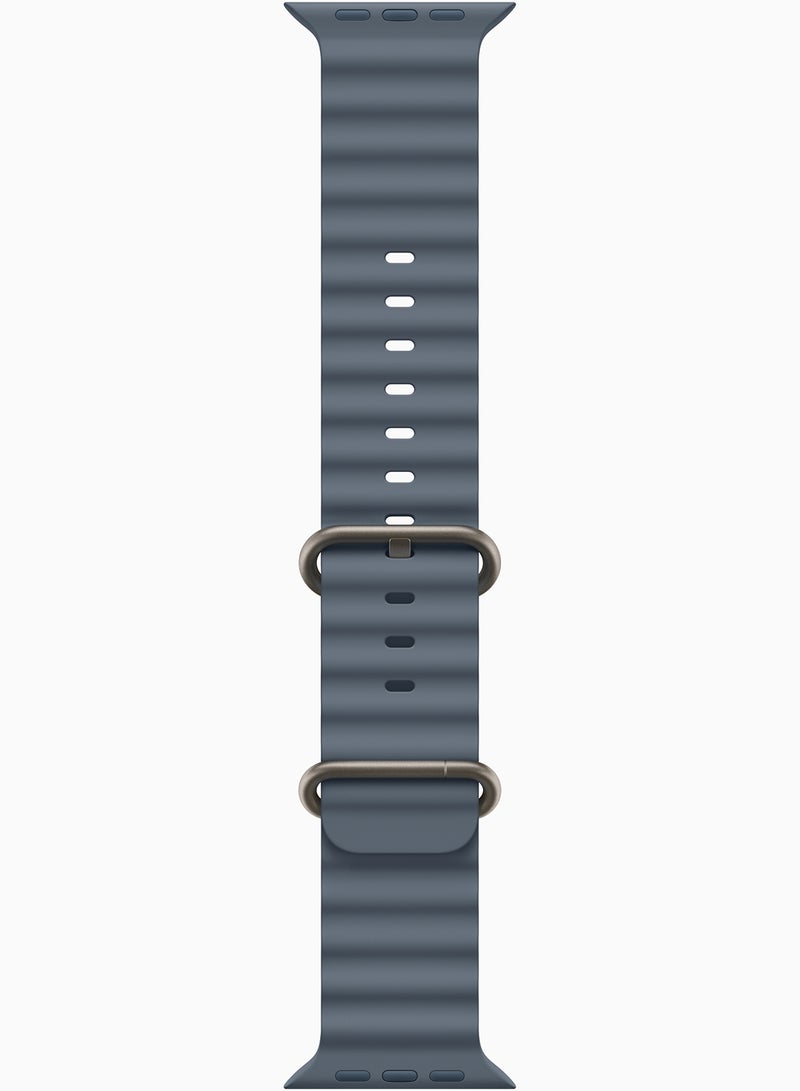 Apple Watch Ultra 3 GPS + Cellular 49mm Natural Titanium Case With Anchor Blue Ocean Band - Image 3