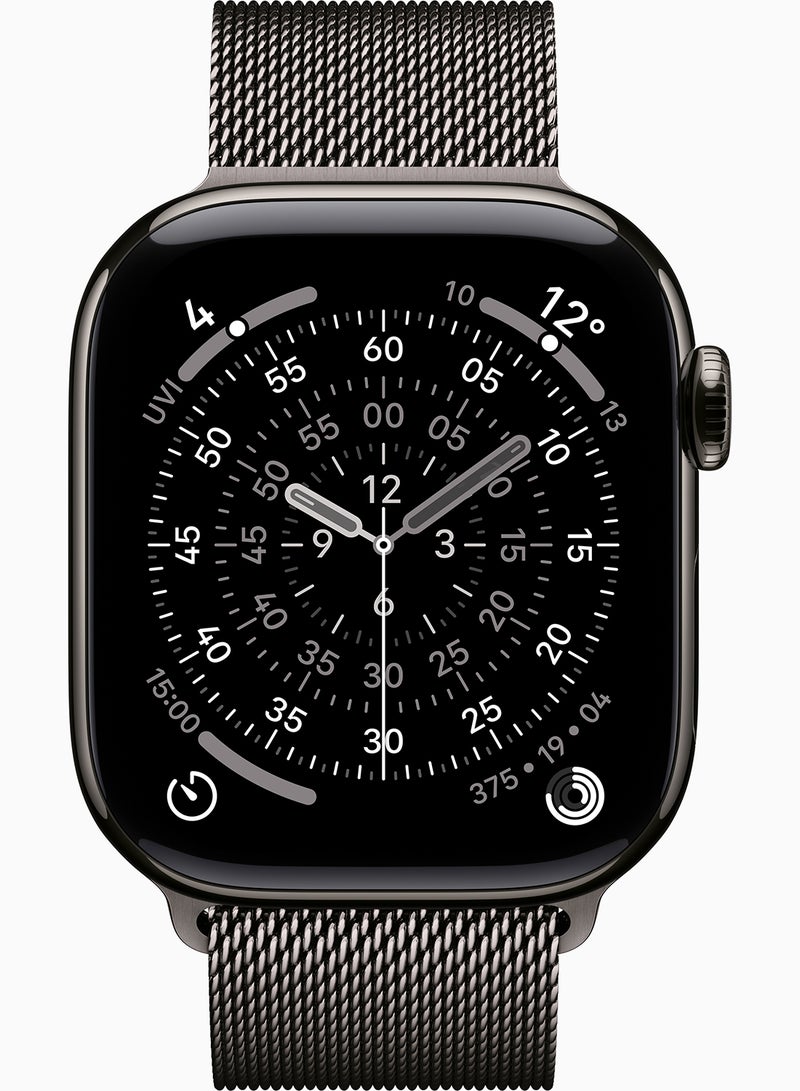 Apple Watch Series 11 GPS + Cellular 42mm (TDRA Version) Slate Titanium Case With Slate Milanese Loop - Image 2