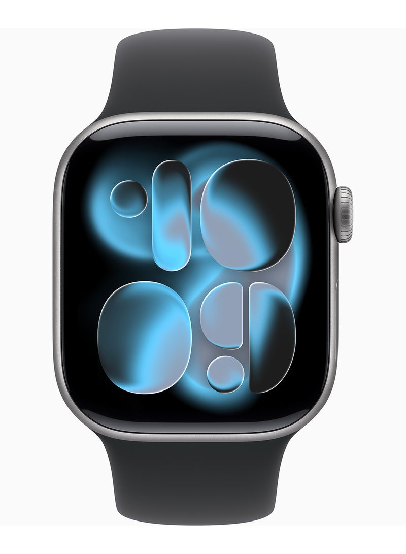 Apple Watch Series 11 GPS 42mm Space Grey Aluminium Case With Black Sport Band SG Case - M/L - Image 2