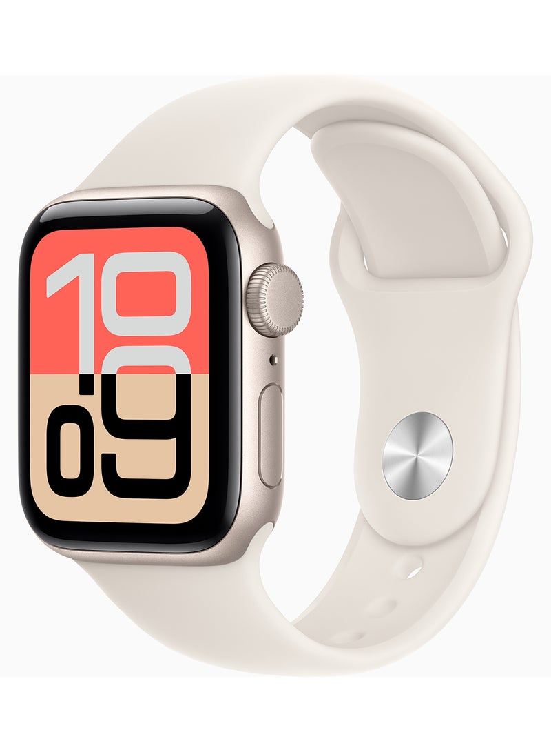 Apple Watch SE 3 GPS 40mm Starlight Aluminium Case With Starlight Sport Band - M/L - Image 1