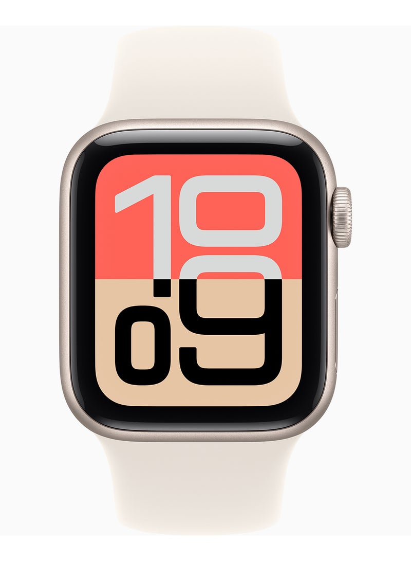 Apple Watch SE 3 GPS 40mm Starlight Aluminium Case With Starlight Sport Band - M/L - Image 2