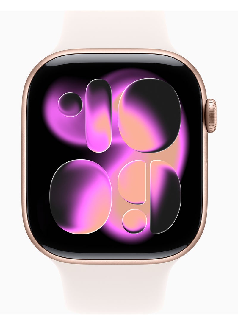 Apple Watch Series 11 GPS 46mm Rose Gold Aluminium Case With Light Blush Sport Band - M/L - Image 2