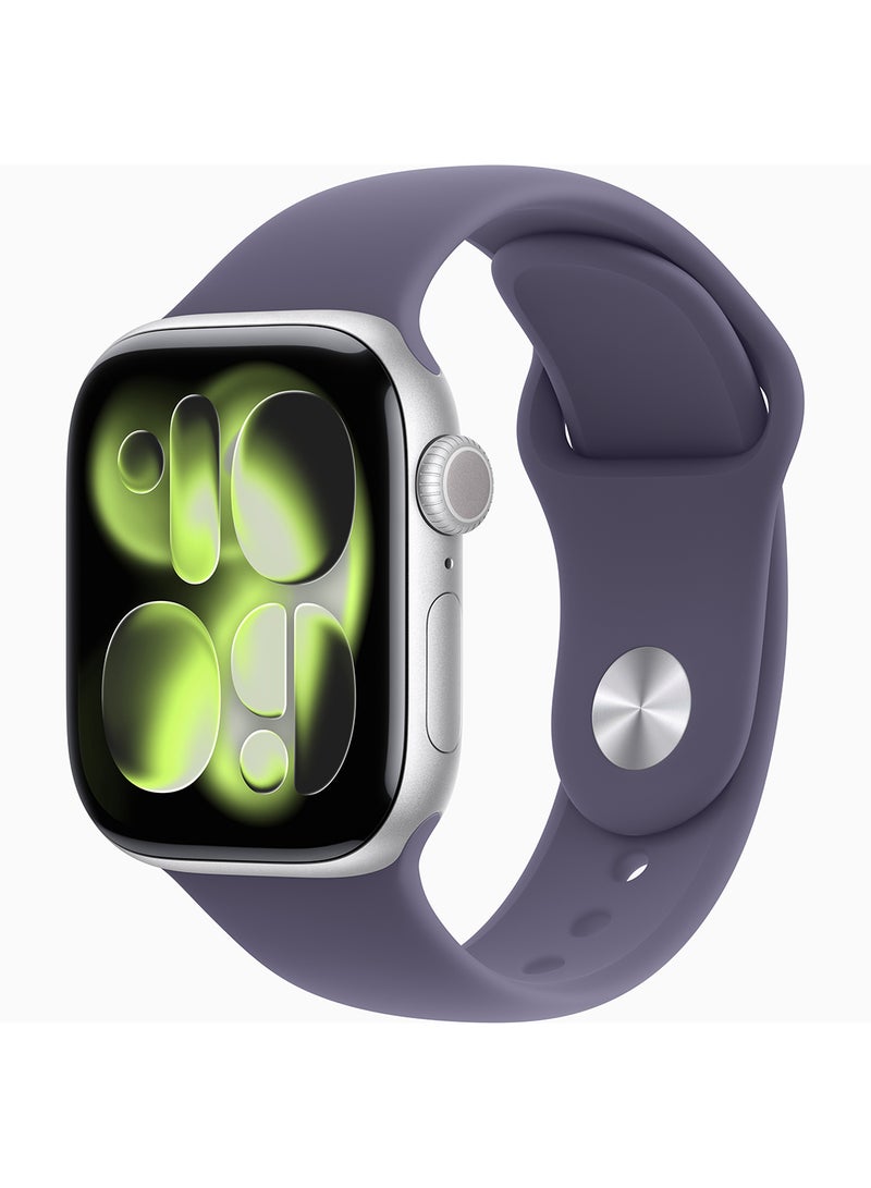 Apple Watch Series 11 GPS 42mm Silver Aluminium Case With Purple Fog Sport Band - S/M - Image 1