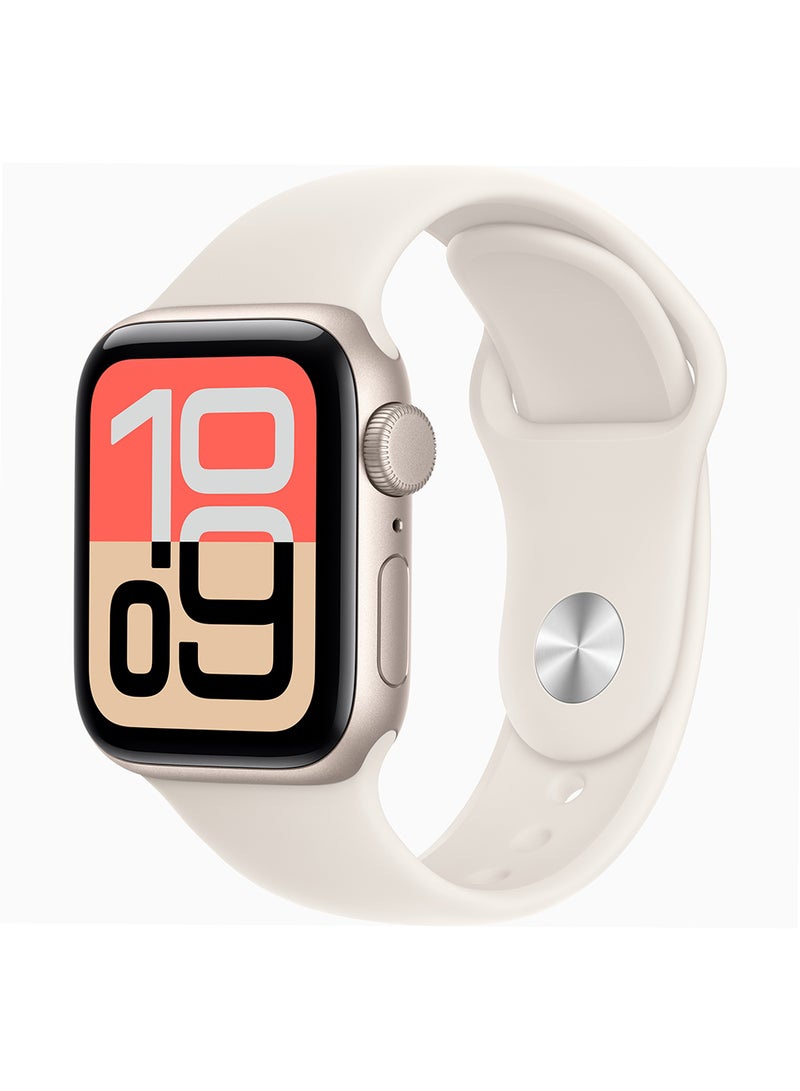 Apple Watch SE 3 GPS 40mm Starlight Aluminium Case With Starlight Sport Band - S/M - Image 1