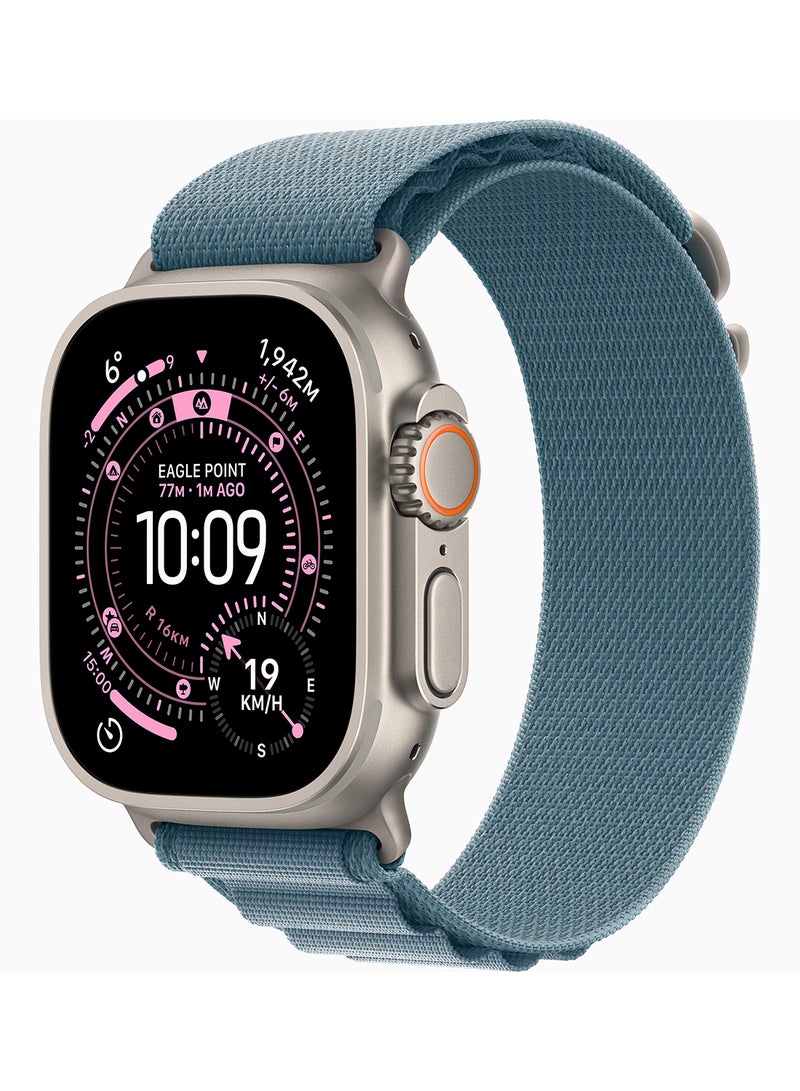 Apple Watch Ultra 3 GPS + Cellular 49mm Natural Titanium Case With Light Blue Alpine Loop - Large - Image 1