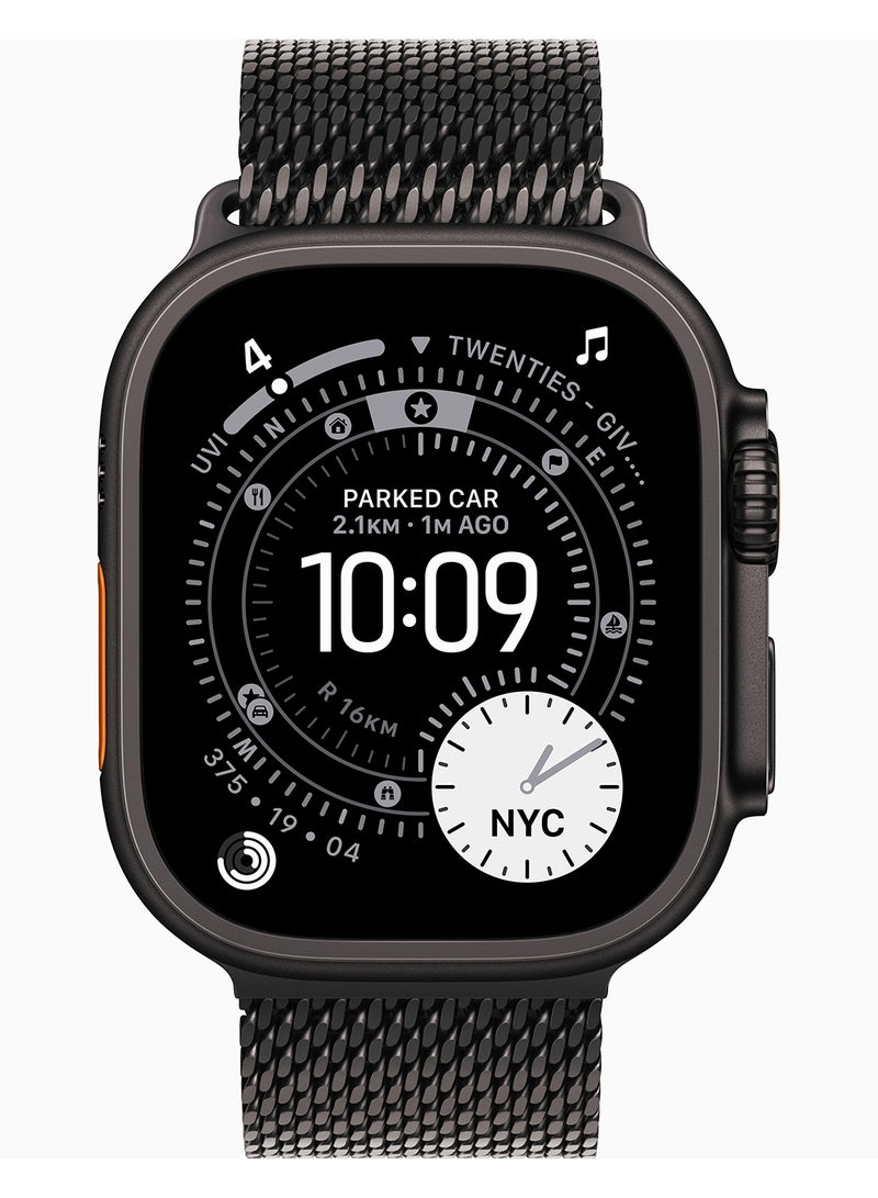 Apple Watch Ultra 3 GPS + Cellular 49mm Black Titanium Case With Black Titanium Milanese Loop - Large - Image 2