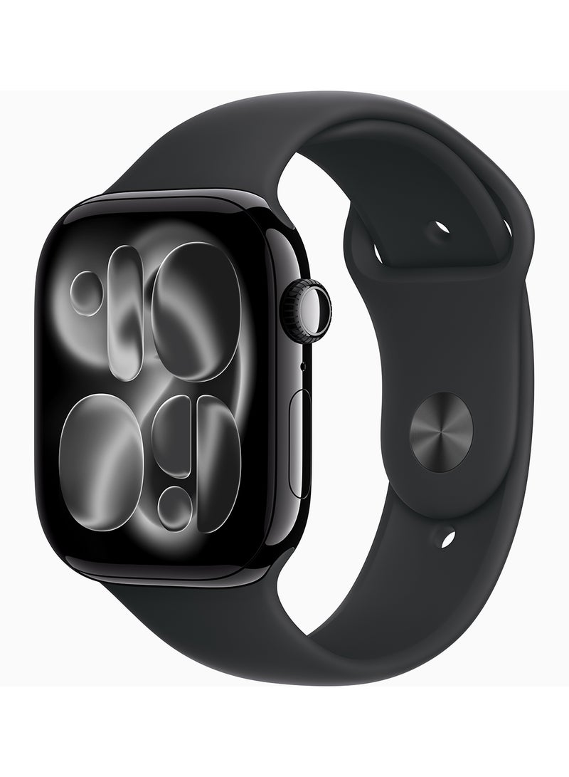 Apple Watch Series 11 GPS 46mm Jet Black Aluminium Case With Black Sport Band - S/M - Image 1