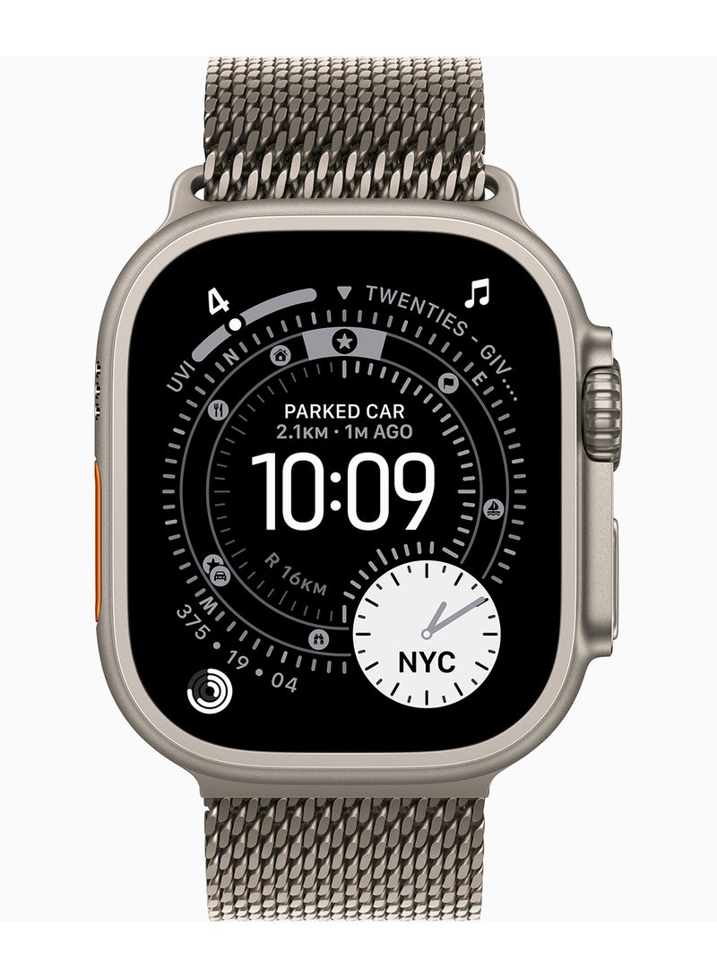 Apple Apple Watch Ultra 3 GPS + Cellular 49mm (TDRA Version) Natural Titanium Case With Natural Titanium Milanese Loop - Small - Image 2
