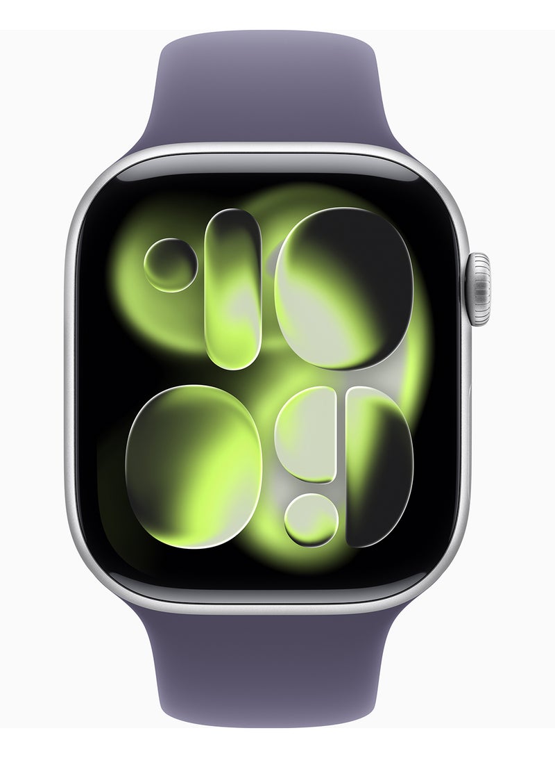 Apple Watch Series 11 GPS 46mm Silver Aluminium Case With Purple Fog Sport Band - S/M - Image 2
