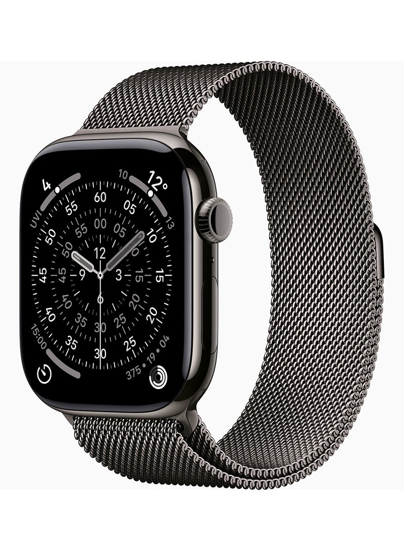 Apple Watch Series 11 GPS + Cellular 46mm Slate Titanium Case With Slate Milanese Loop - M/L - Image 1