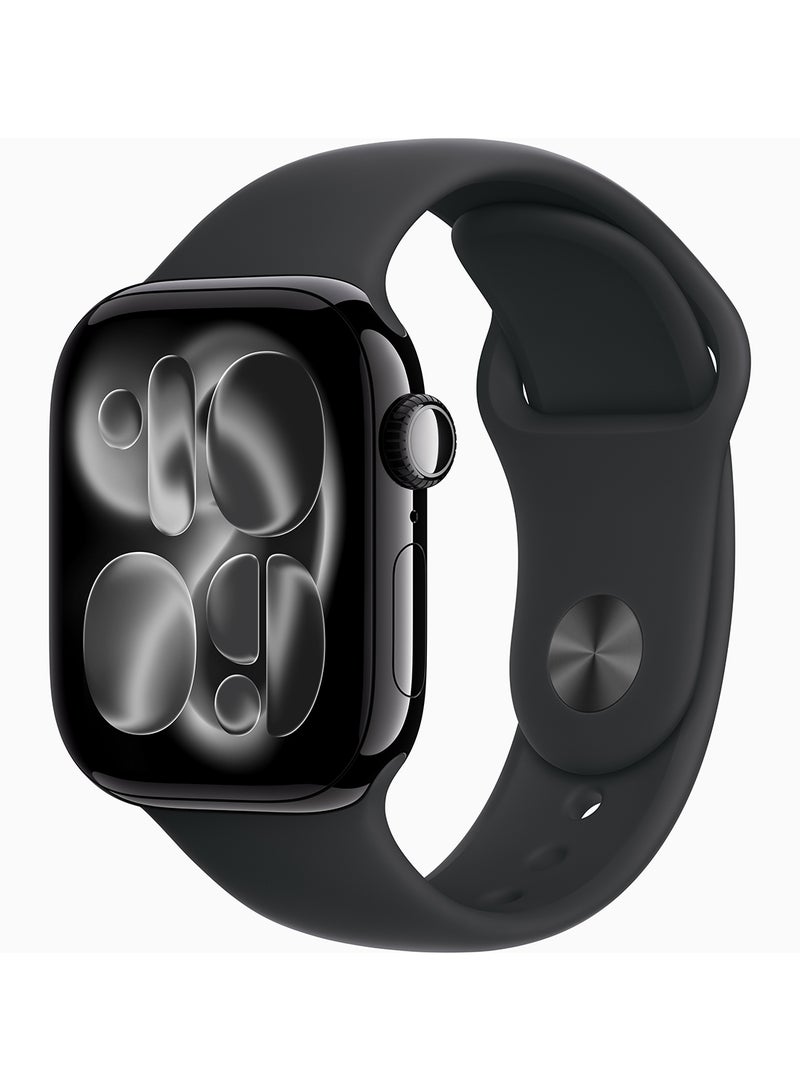 Apple Watch Series 11 GPS 42mm Jet Black Aluminium Case With Black Sport Band - M/L - Image 1