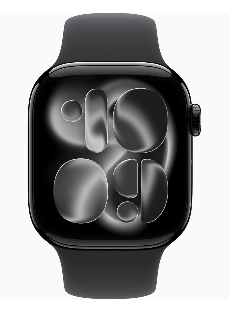 Apple Watch Series 11 GPS 42mm Jet Black Aluminium Case With Black Sport Band - M/L - Image 2