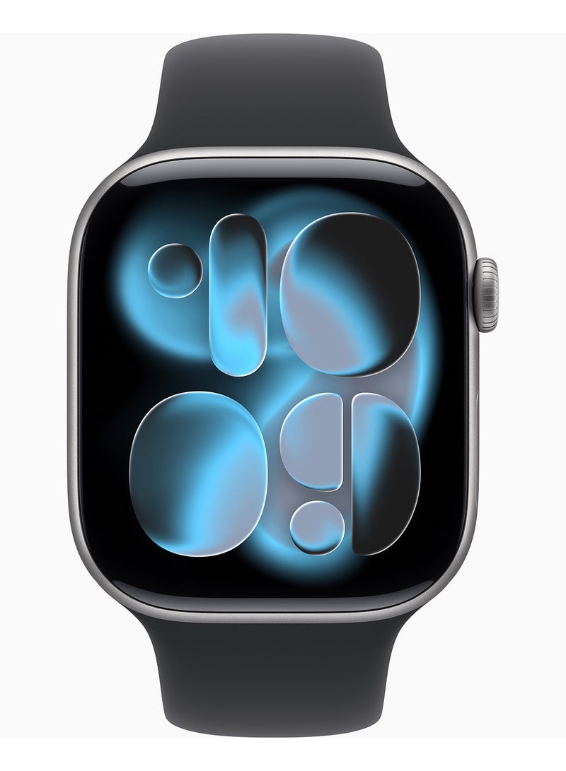 Apple Watch Series 11 GPS 46mm Space Grey Aluminium Case With Black Sport Band SG Case - M/L - Image 2