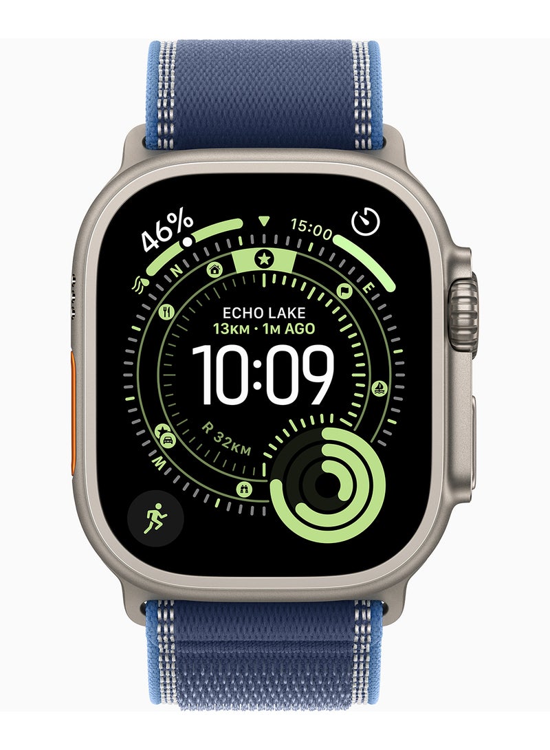 Apple Watch Ultra 3 GPS + Cellular 49mm Natural Titanium Case With Blue/Bright Blue Trail Loop - M/L - Image 2