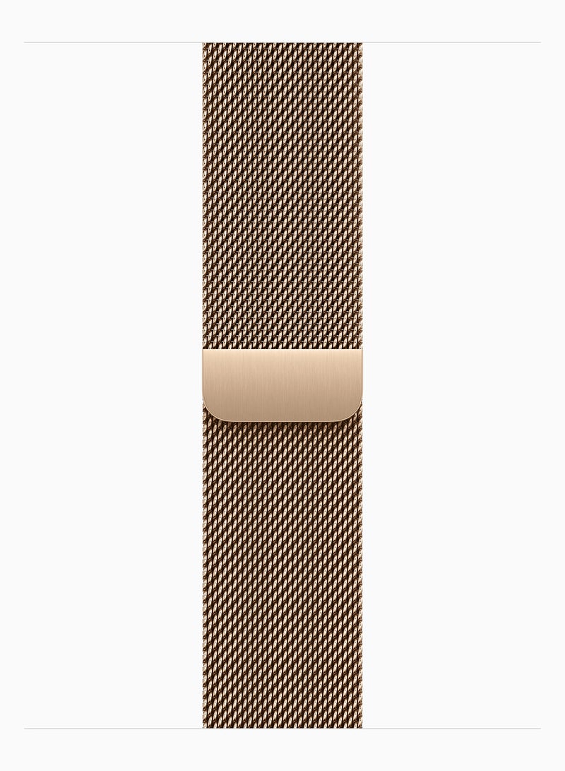 Apple Watch Series 11 GPS + Cellular 42mm Gold Titanium Case With Gold Milanese Loop - Image 3