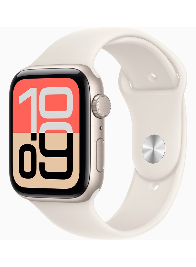 Apple Watch SE 3 GPS 44mm Starlight Aluminium Case With Starlight Sport Band - S/M - Image 1