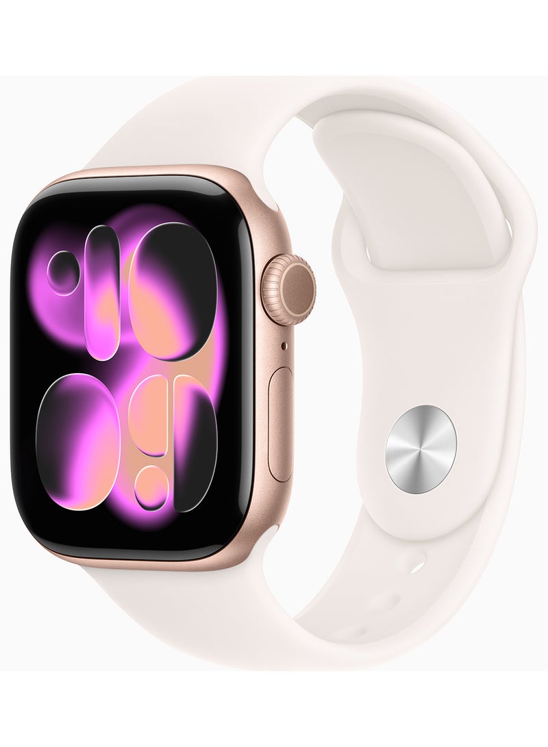 Apple Watch Series 11 GPS 42mm Rose Gold Aluminium Case With Light Blush Sport Band - S/M - Image 1