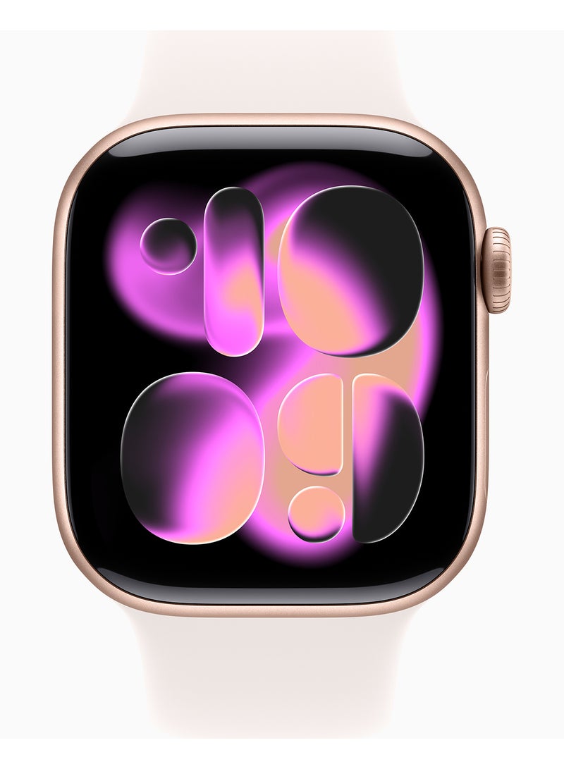 Apple Watch Series 11 GPS 42mm Rose Gold Aluminium Case With Light Blush Sport Band - S/M - Image 2