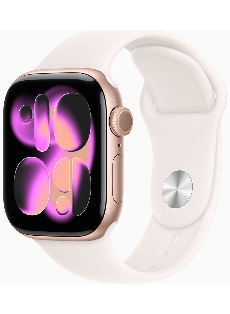 Apple Watch Series 11 GPS 42mm Rose Gold Aluminium Case With Light Blush Sport Band - M/L - Image 1