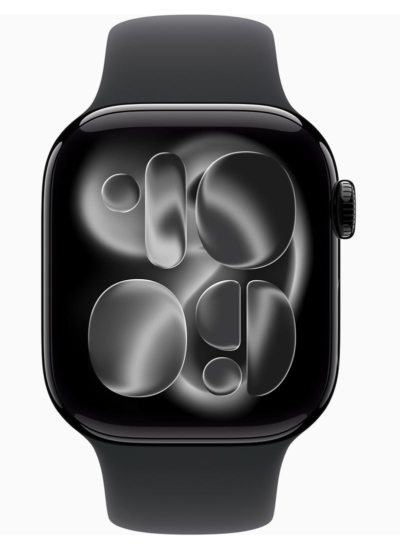 Apple Watch Series 11 GPS 42mm Jet Black Aluminium Case With Black Sport Band - S/M - Image 2