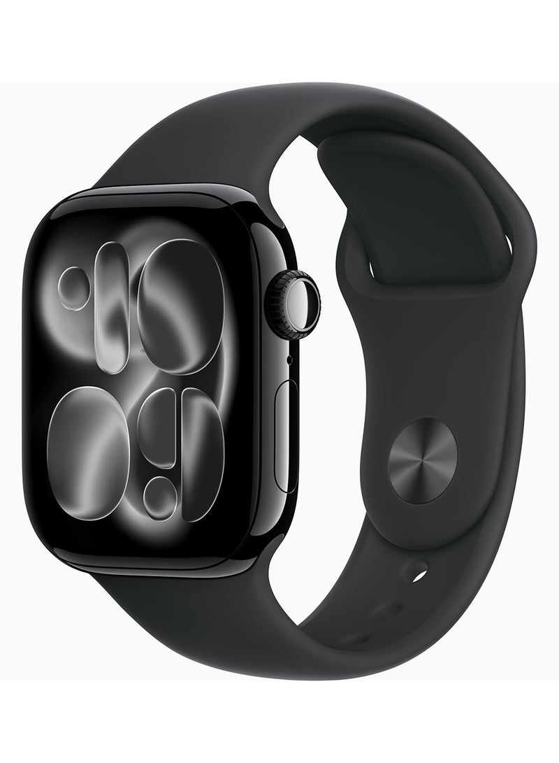 Apple Watch Series 11 GPS 42mm Jet Black Aluminium Case With Black Sport Band - S/M - Image 1