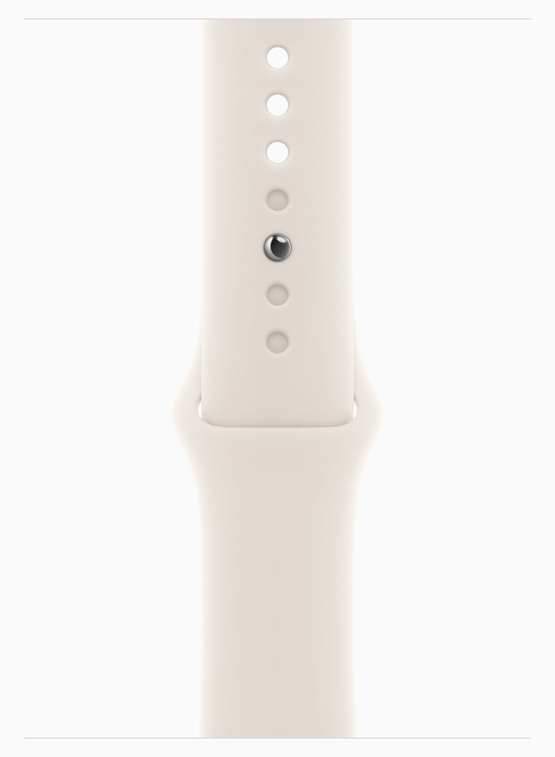 Apple Watch SE 3 GPS 44mm Starlight Aluminium Case With Starlight Sport Band - M/L - Image 3