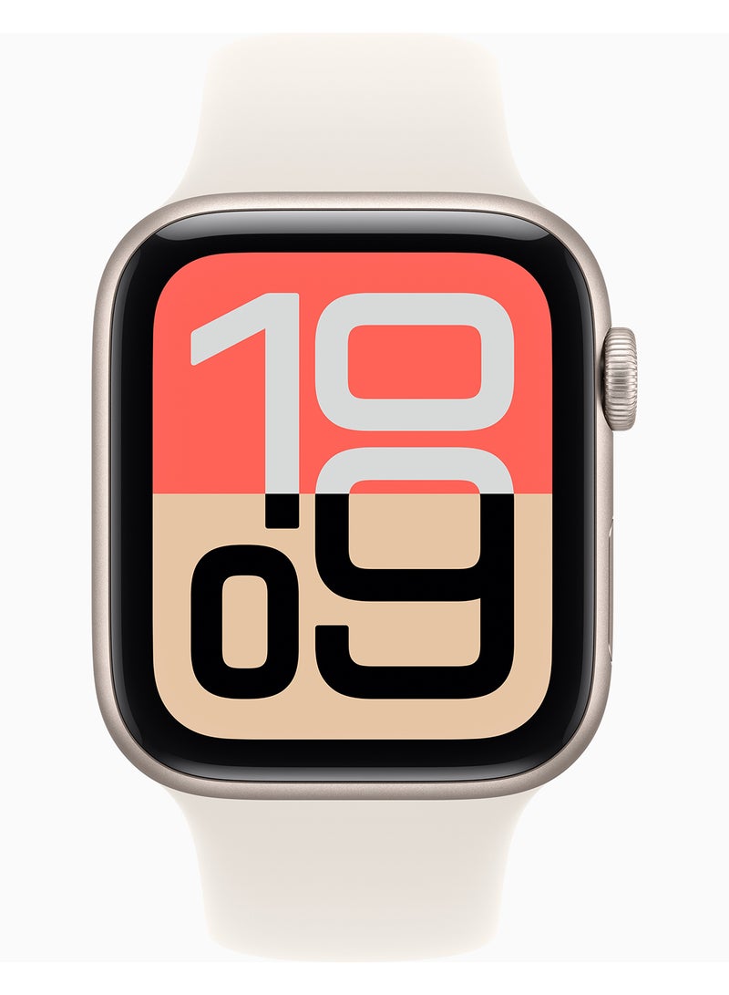 Apple Watch SE 3 GPS 44mm Starlight Aluminium Case With Starlight Sport Band - M/L - Image 2
