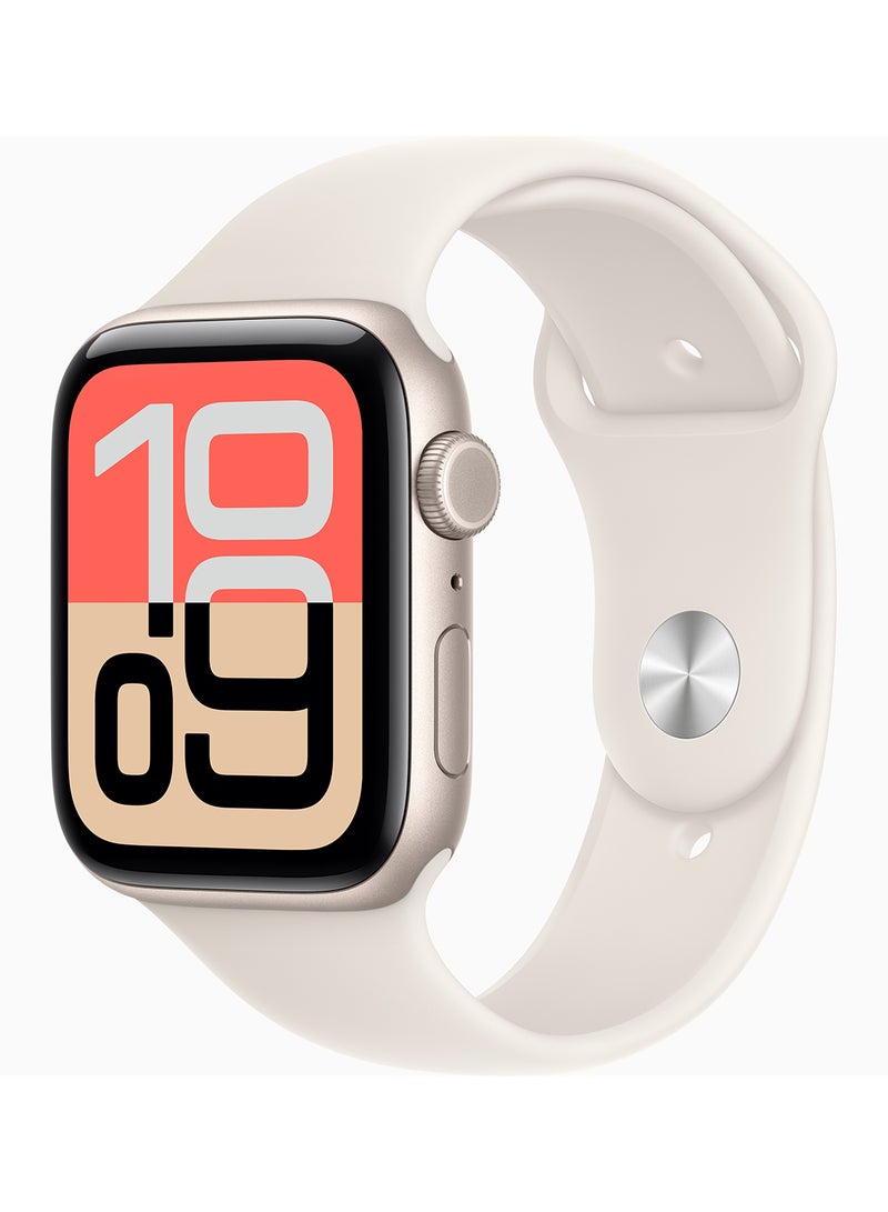 Apple Apple Watch SE 3 GPS + Cellular 44mm (TDRA Version) Starlight Aluminium Case With Starlight Sport Band - M/L - Image 1