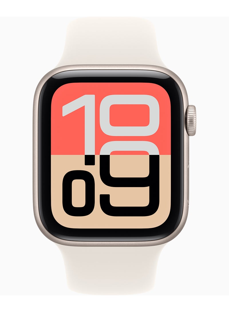 Apple Apple Watch SE 3 GPS + Cellular 44mm (TDRA Version) Starlight Aluminium Case With Starlight Sport Band - M/L - Image 2
