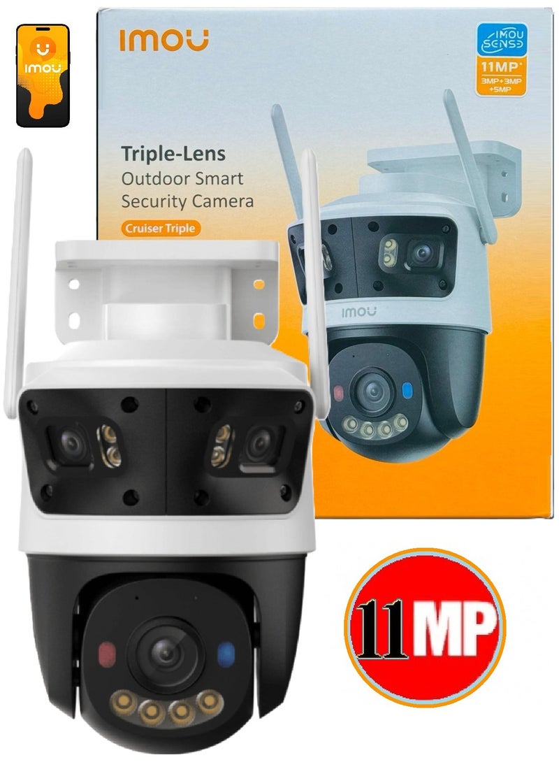 IMOU Cruiser Triple Lens 11MP Outdoor Wi-Fi 6 PT Camera – Smart Tracking with Full Color Night Vision, Designed to Deliver Maximum Visibility, Security, and Control for Homes and Businesses (5MP + 3MP + 3MP lenses) - Image 1