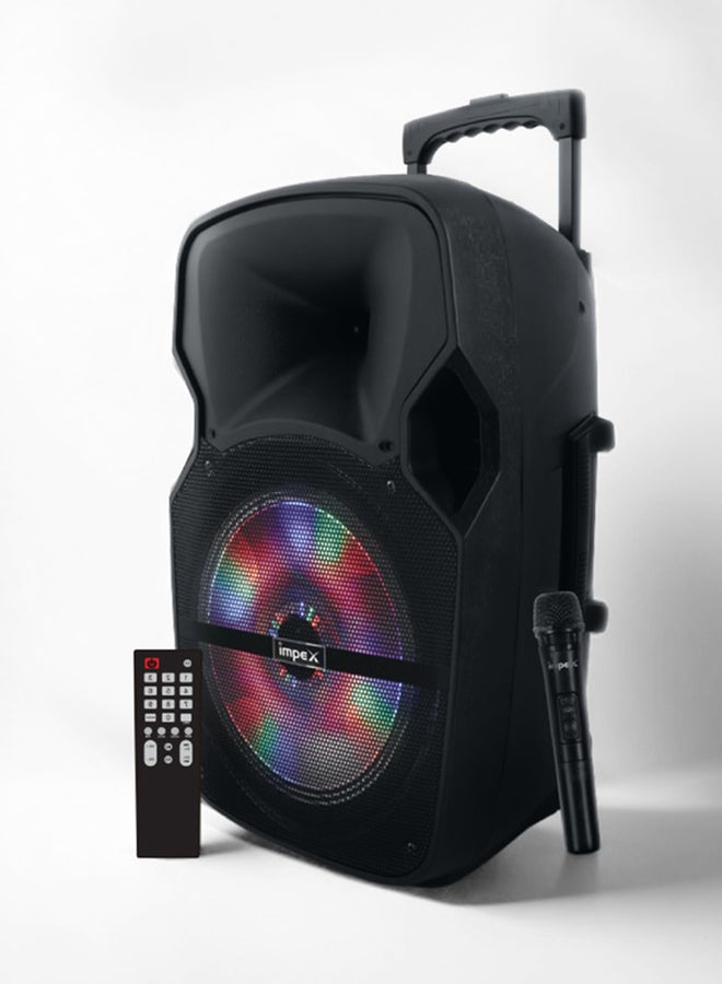 Impex ST 80A Multimedia Trolley Speaker System 2.0 | 55W RMS Output, Wireless Mic, USB/SD/FM, LED Lights, Remote Control, Rechargeable Battery, Wheel & Handle Support ST 80A Black - Image 1