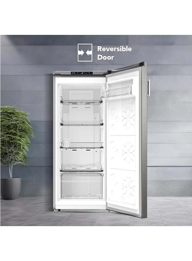 سوبر جنرال فريزر عمودي بسعة إجمالية 160 لتر وسعة صافية 122 لتر، ضاغط عاكس، بدون صقيع، صانع ثلج دوار، باب قابل للعكس - - Image 4