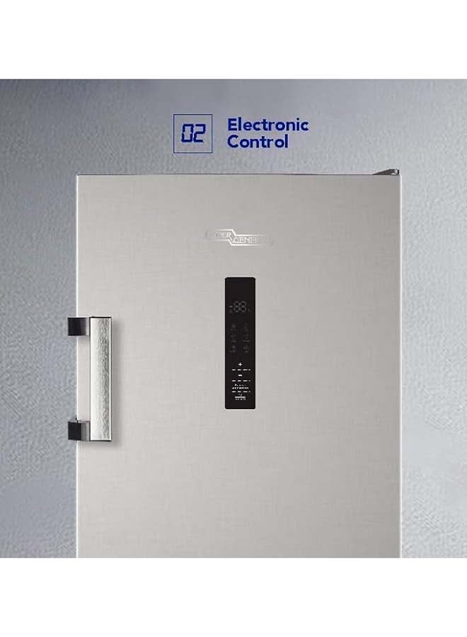 سوبر جنرال 270L Gross Capacity Upright Freezer, No Frost, LED Display With Digital Control, Ice Twist maker - 220 W SGUF381NFDCIE Inox Finish - Image 2